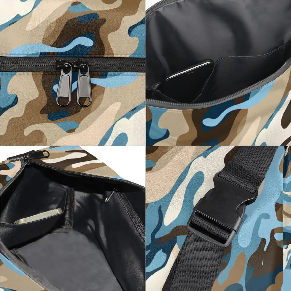 Gym Bags for Men 14.8 Inch Lightweight Carry On Bags for Airplanes Waterproof Duffle Bag for Travel, Abstract Camouflage Print