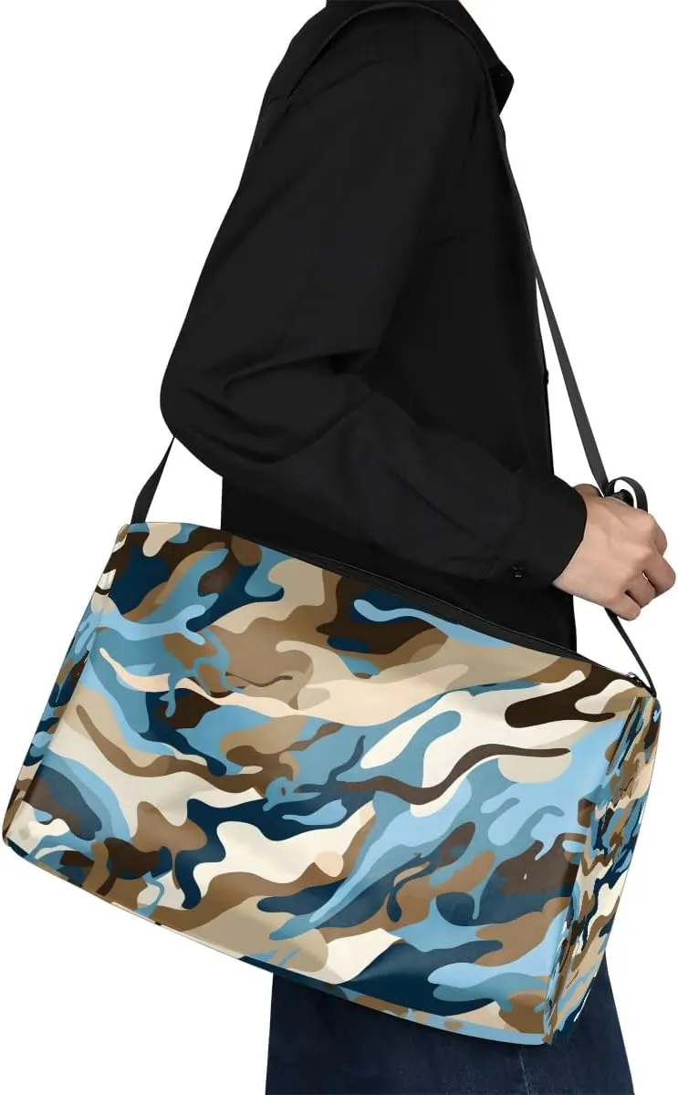 Gym Bags for Men 14.8 Inch Lightweight Carry On Bags for Airplanes Waterproof Duffle Bag for Travel, Abstract Camouflage Print