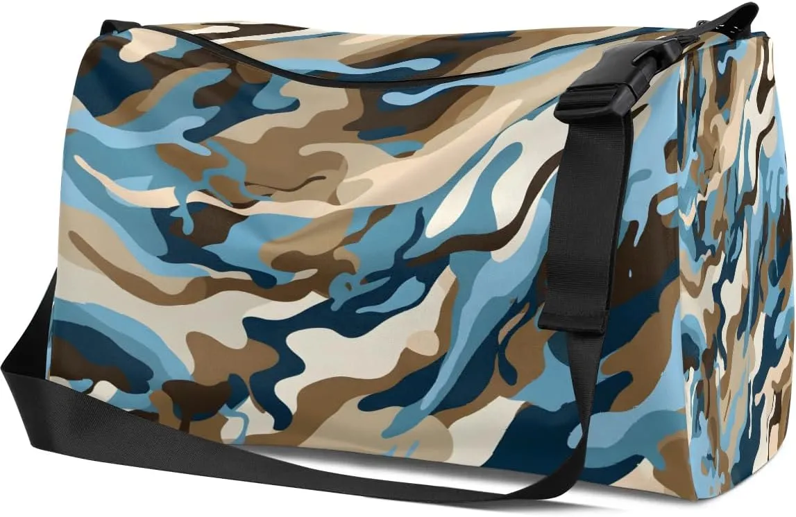 Gym Bags for Men 14.8 Inch Lightweight Carry On Bags for Airplanes Waterproof Duffle Bag for Travel, Abstract Camouflage Print