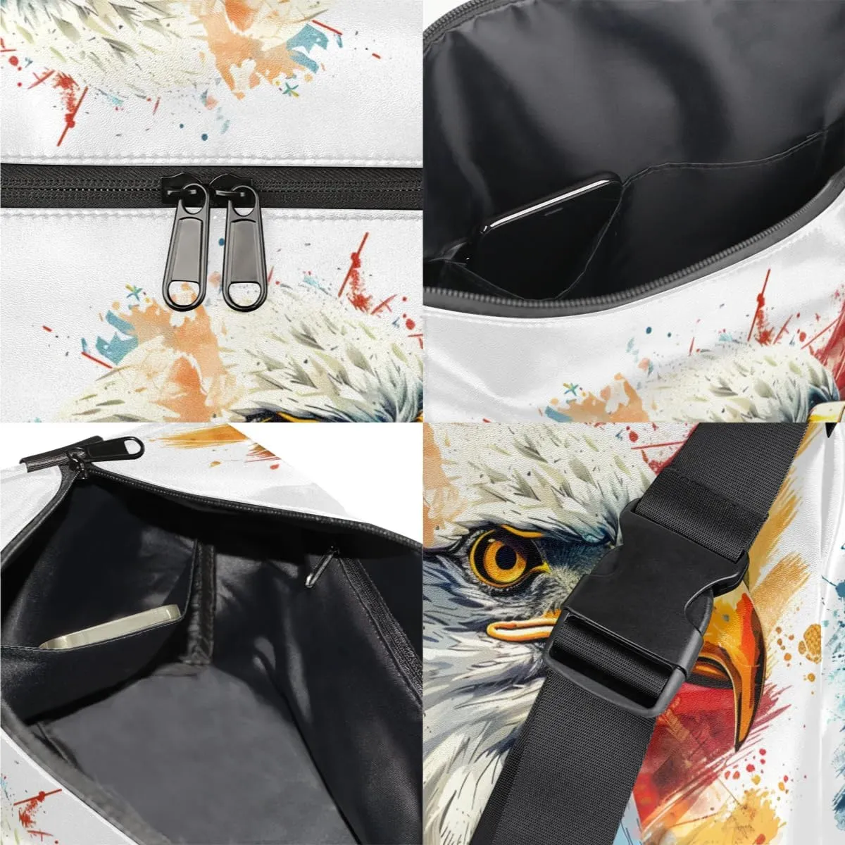 Gym Bags for Men 14.8 Inch Lightweight Carry On Bags for Airplanes Waterproof Duffle Bag for Travel, America Patriotic Printing