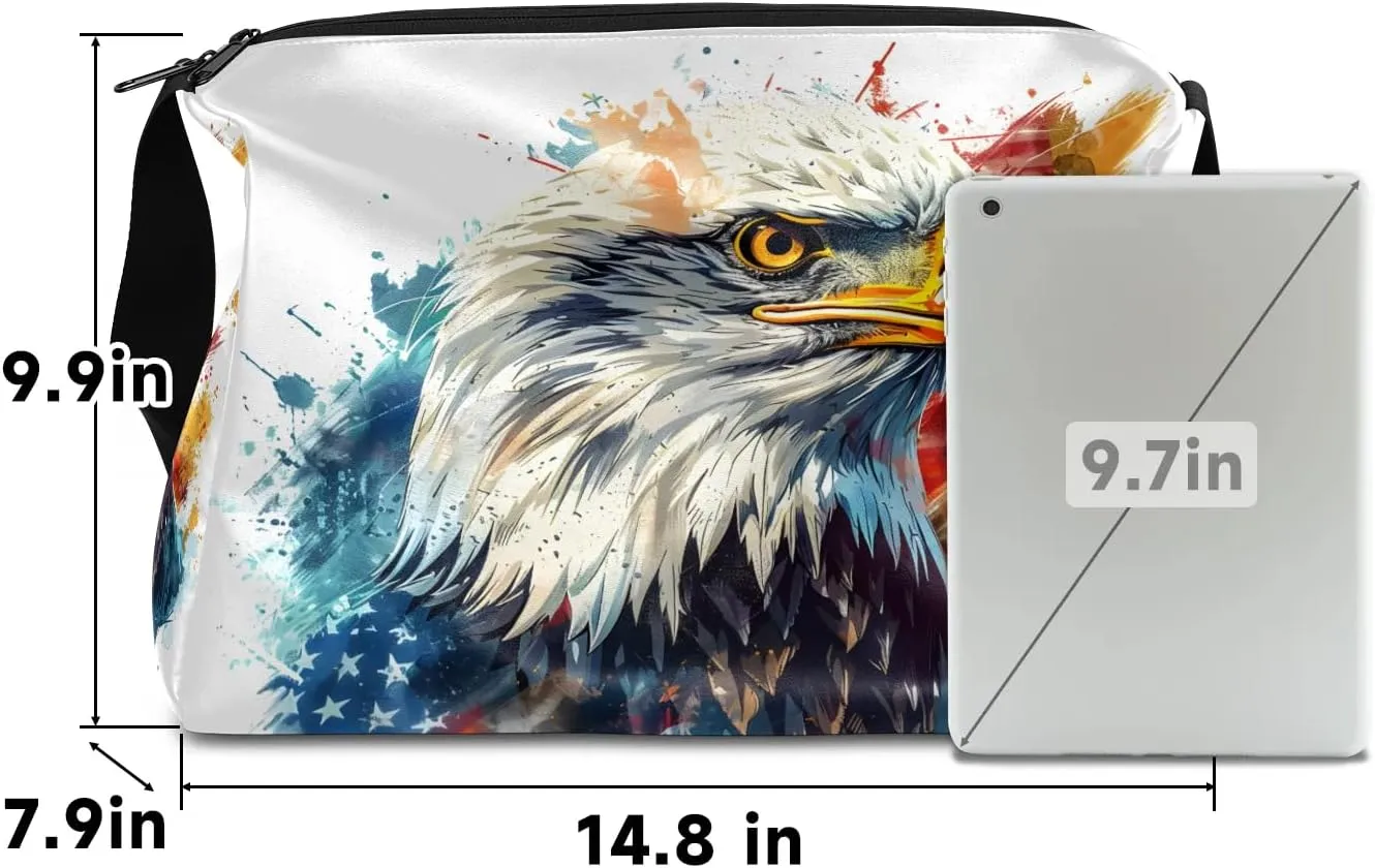 Gym Bags for Men 14.8 Inch Lightweight Carry On Bags for Airplanes Waterproof Duffle Bag for Travel, America Patriotic Printing