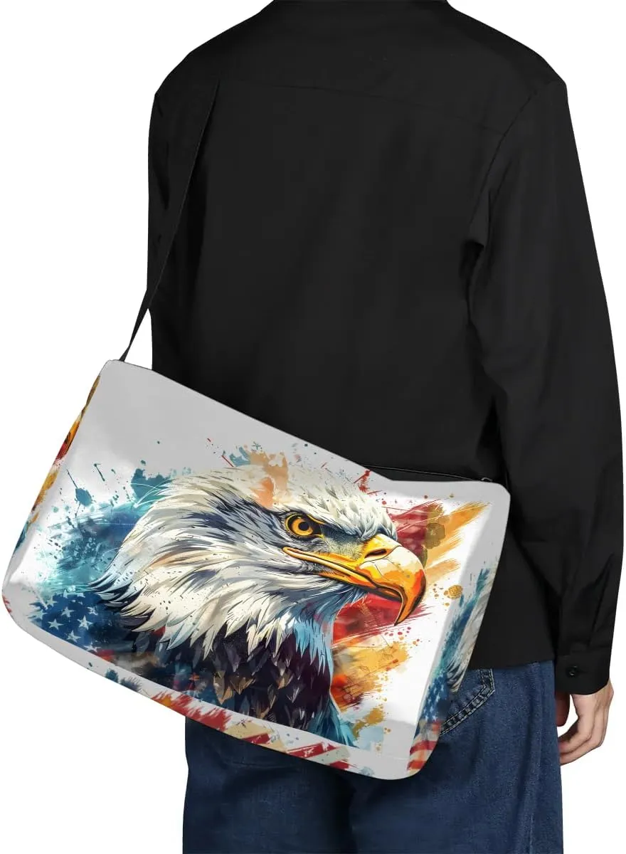 Gym Bags for Men 14.8 Inch Lightweight Carry On Bags for Airplanes Waterproof Duffle Bag for Travel, America Patriotic Printing