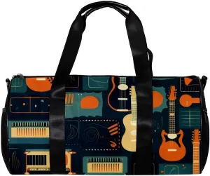 Gym Bags for Women,Duffle Bag for Travel,Vintage Guitar Music,Gym Bag for Men