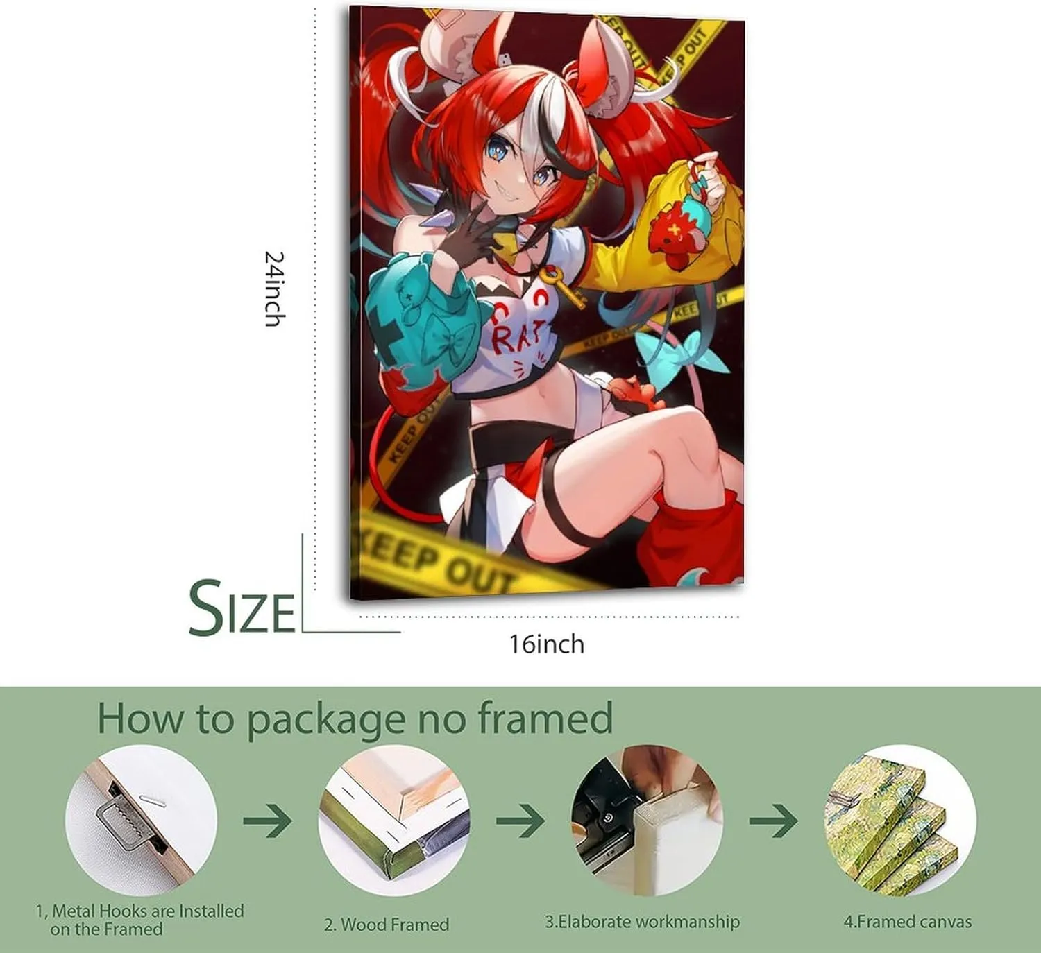 Hakos Baelz 2 Poster Cover Posters for Bedroom Wall Art Canvas 20x30inch(50x75cm) Frame-hakos Baelz 2