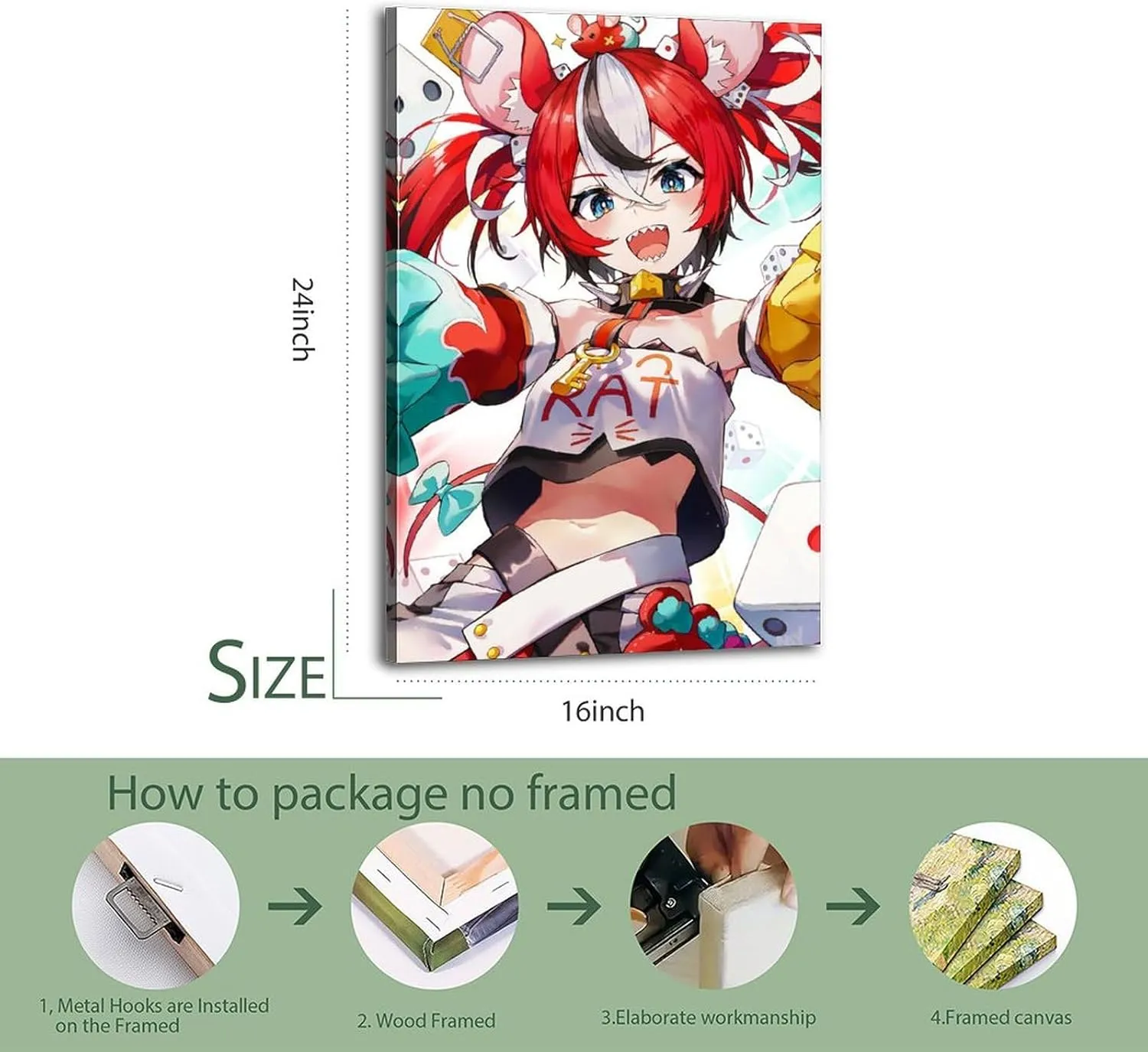 Hakos Baelz 5 Poster Cover Posters for Bedroom Wall Art Canvas 20x30inch(50x75cm) Frame-hakos Baelz 5