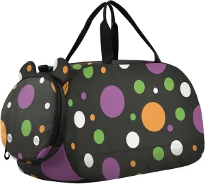 Halloween Purple Orange Colorful Dots Duffel Bags for Boys Small Gym Bags for Teens Dance Bag for Girls