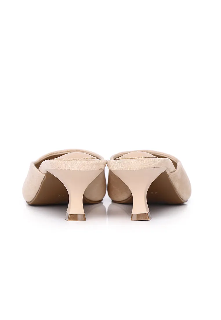 Hana Suede Pumps Heels (Nude)