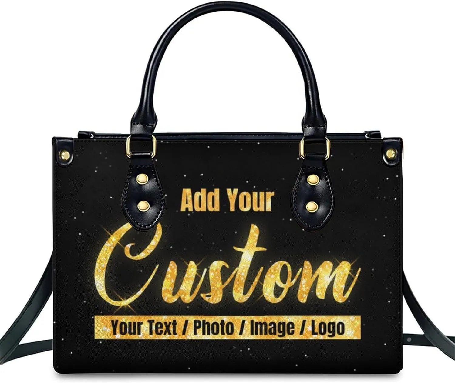 Handbags for Women - Personalized Leather Purse with Name Photo - Tote Bags for Mom Grandma - Custom Gifts Ideas for Her