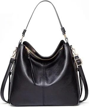 Handbags Shoulder Bags Women Handbag PU Leather Women Shoulder Bags Women Messenger Bag Ladies Casual Bags (Black)