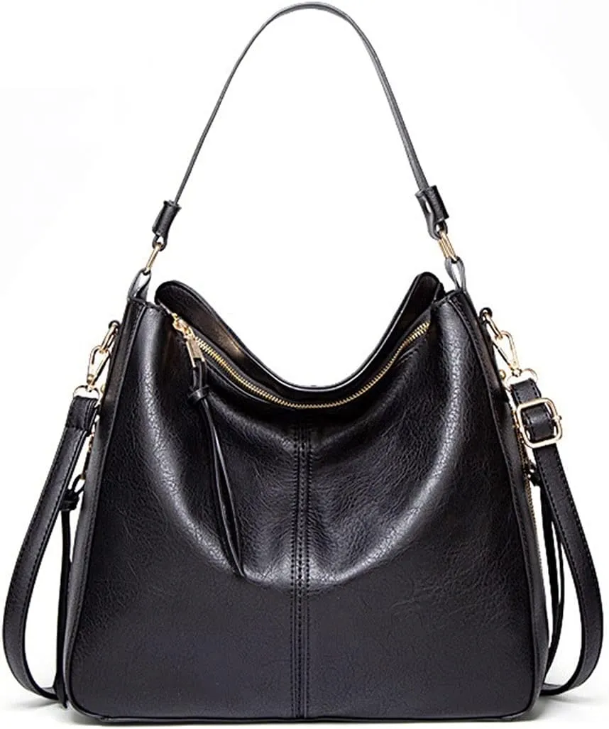 Handbags Shoulder Bags Women Handbag PU Leather Women Shoulder Bags Women Messenger Bag Ladies Casual Bags (Black)