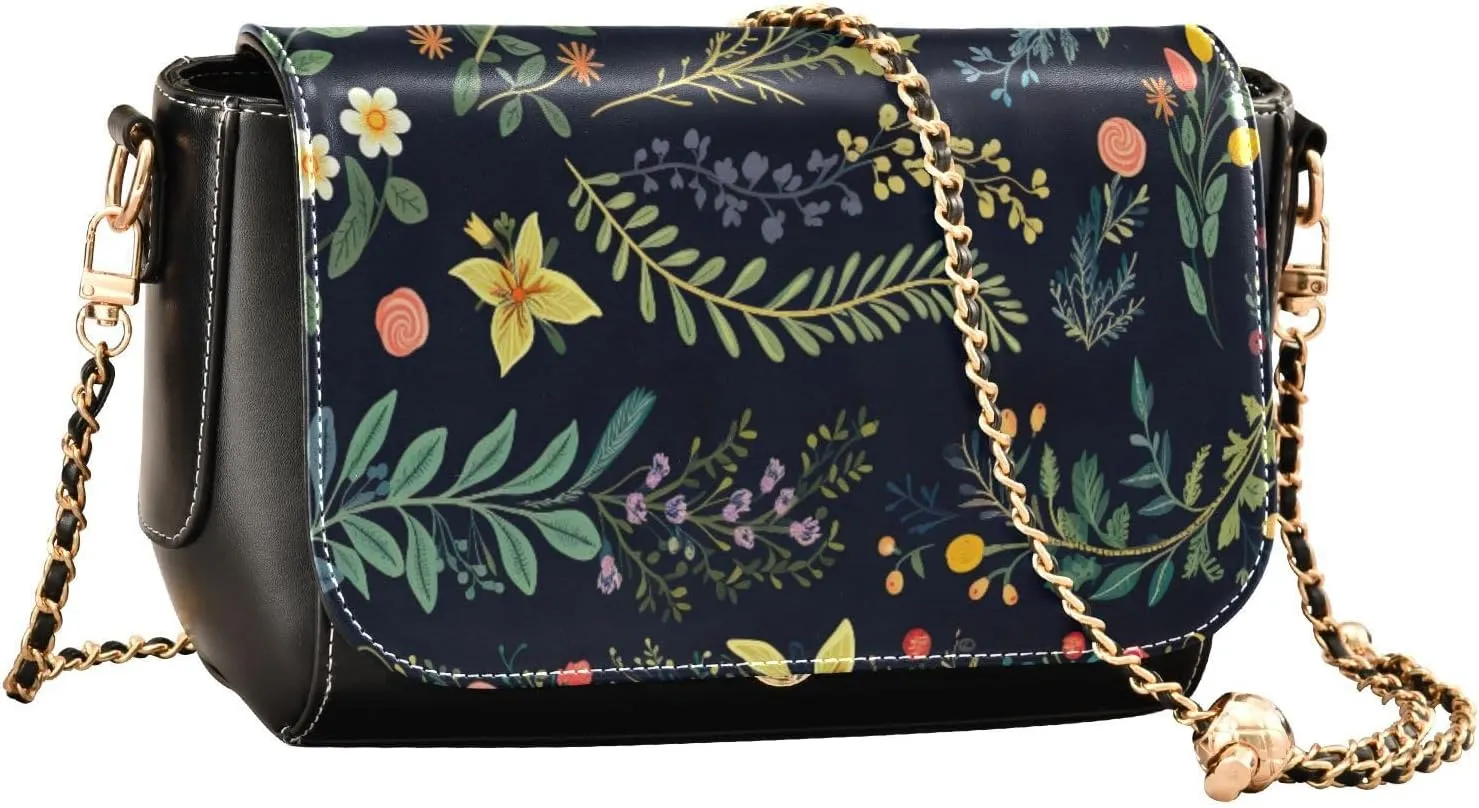 Handmade Christmas Art Zipper Leather Bag, Cross Body Leather Bags for Women