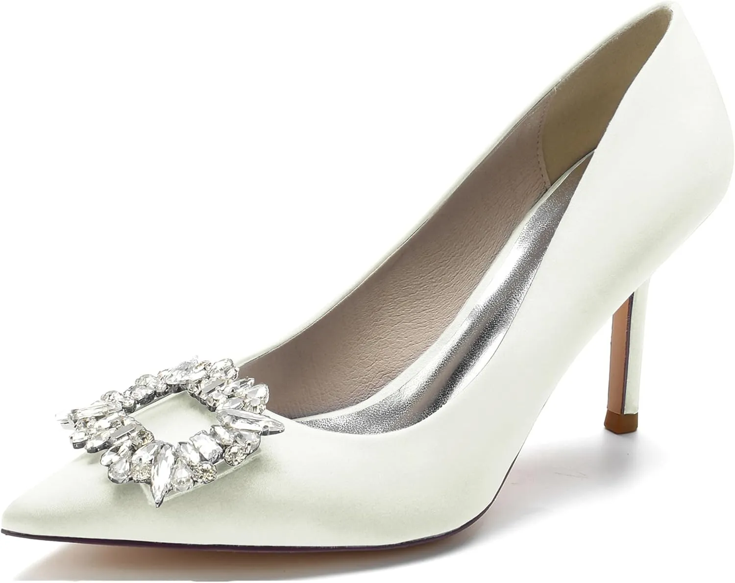 Hanfike Outdoor Wedding Shoes for Women Slip-on Bridal Party Evening Pumps with Bows JY009