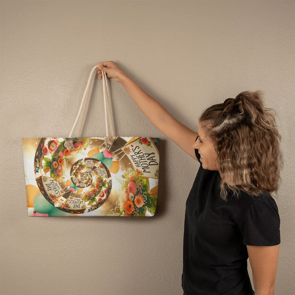 Happy Mother's Day Spiral Design Weekender Tote Bag