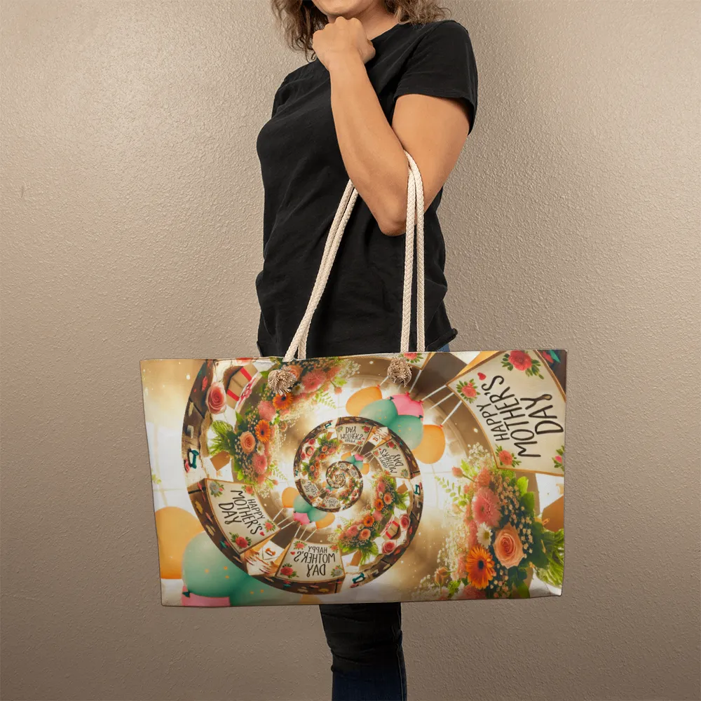 Happy Mother's Day Spiral Design Weekender Tote Bag