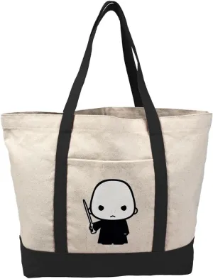HarryPotter Cute Chibi Character Tote Bag With External Pocket, Reusable Shoulder Bag for Shopping, Beach, Royal Collection