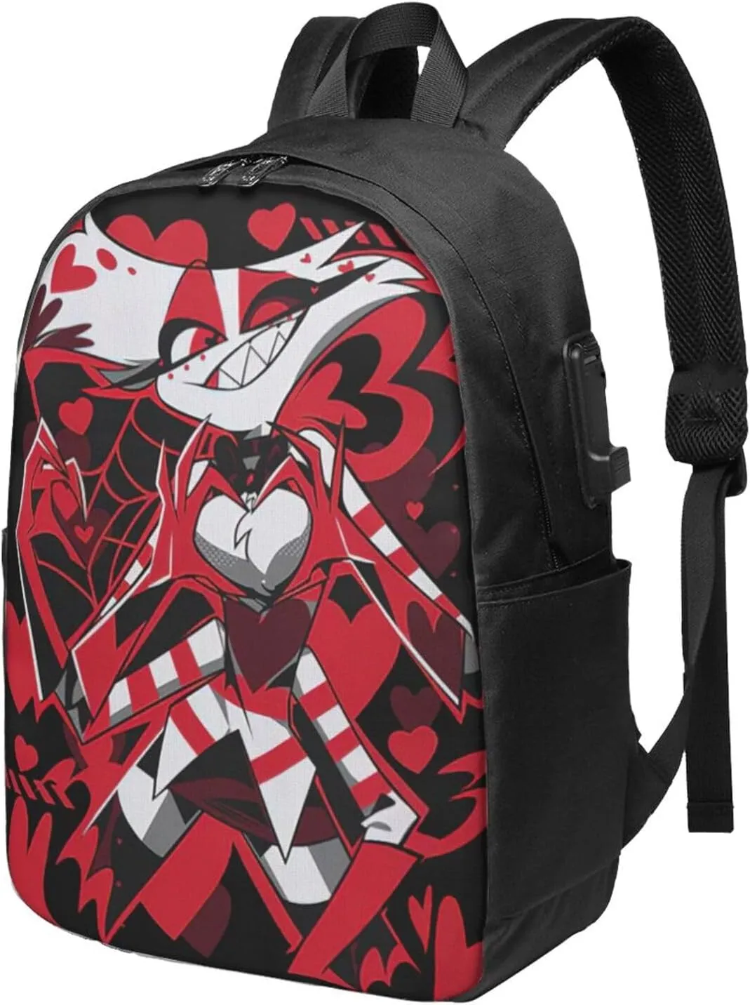 Hazbin Comedy Hotel Laptop Backpack Gym Bags Work Rucksack Classic Travel Bags Unisex Adult Casual Daypack for Trip Computer Bag with Usb Charging Port