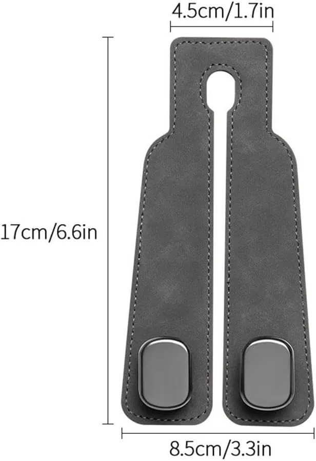 Headrest Hooks Car for Fiat Pulse 2021 2022 2023 2024, Back Seat Headrest Hooks Leather Storage Organizer Interior Car Accessorie,2pcs Black