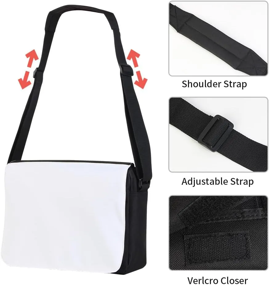 Heat Transfer Ready Blank Crossbody Bag DIY Customizable Messenger Bag Purse Women Men Student School Sublimation Craft