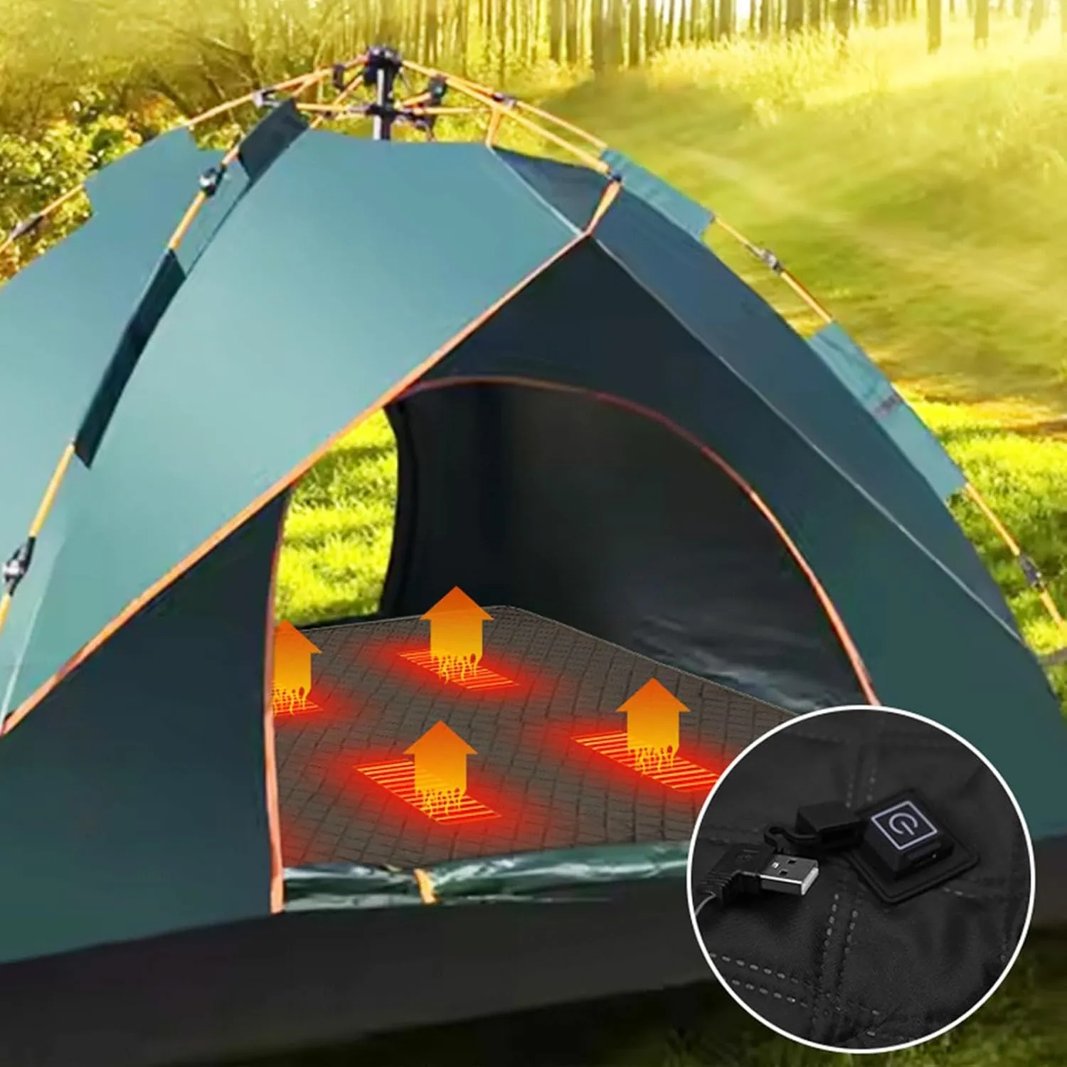 Heated Sleeping Bag Pad - Sleeping Bag Heating Pad, Multifunctional Sleeping Bag | Heating Blanket 6 Heated Zone Camping Mat Sleeping Bag Liner, 3 Gear Electric Sleeping Bag Heater Soft for Car Sofa