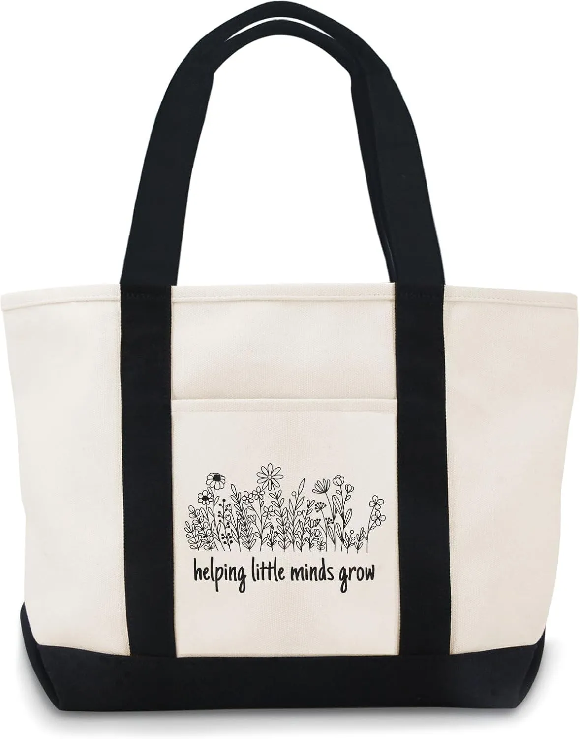 Helping Little Minds Grow Canvas Tote Bag Tote Bag Canvas Lightweight Reusable Grocery Shopping Cloth Bags
