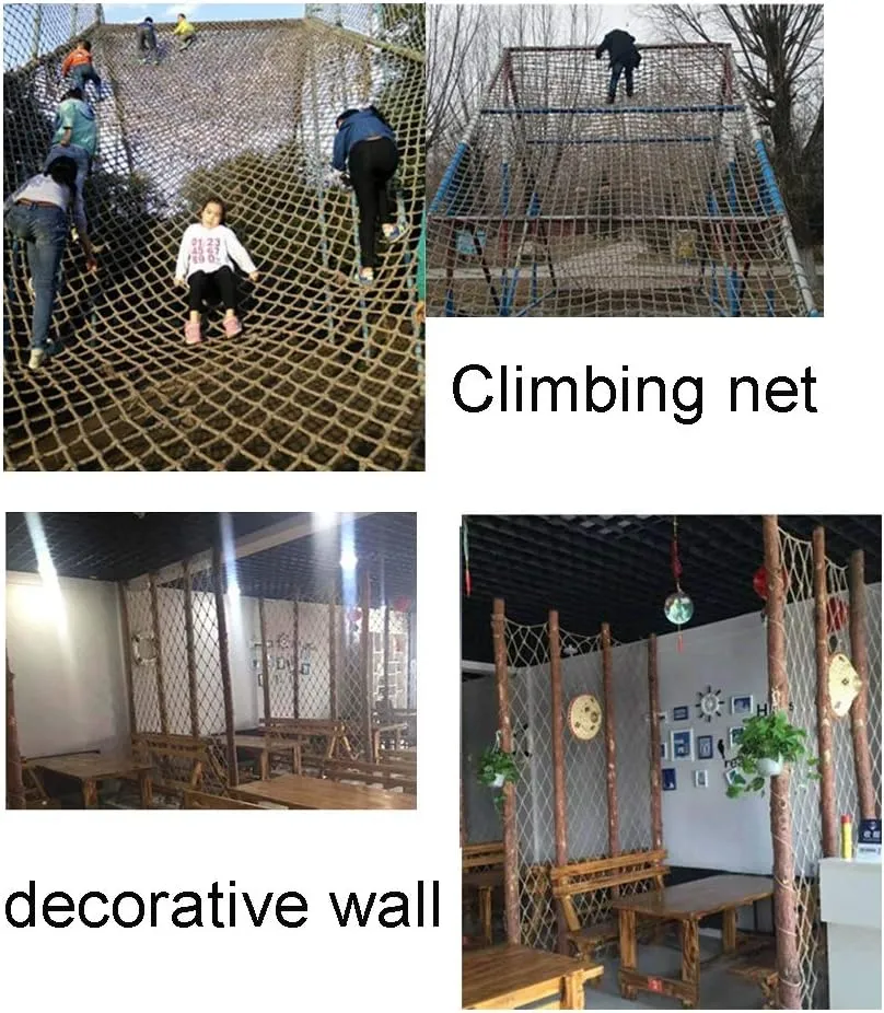 Hemp Rope Net Cargo Net Heavy Duty Climbing Net Kids Stair Protective Net Balcony Decor Netbirds Rope Net Outdoor Playground Fence Garden Netting Automotive Cargo Nets