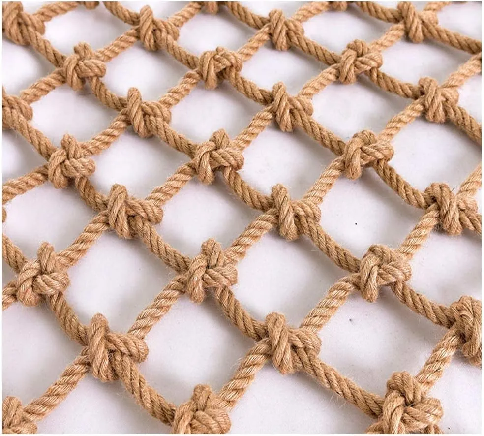 Hemp Rope Net Cargo Net Heavy Duty Climbing Net Outdoor Playground Fence Children Swing Climbing Rope Netting Safety Net Cargo Net Dia 4mm (Color : 4mm, Size : 1x3m (3.28X9.84ft))