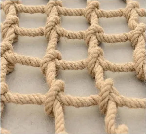 Hemp Rope net Dia 16mm Mesh 20cm- Safety Net Child Safety Net Heavy Duty Weave Hemp Rope Ceiling Net Stair Protection Climbing Net Rope Trailer Netting for Outdoor Patio Balcony (Color : Yellow, Siz
