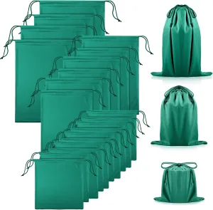 Hillban 20 Pcs Adult Toy Bags Drawstring Microfiber Pouch Adult Game Toy Gift Bags Cosmetic Storage Organizer Multi Purpose Foldable Ditty Pouch for Women Men, 3 Sizes(Green)