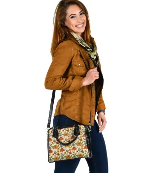 Hippie Mushroom Love | Leather Shoulder Bag