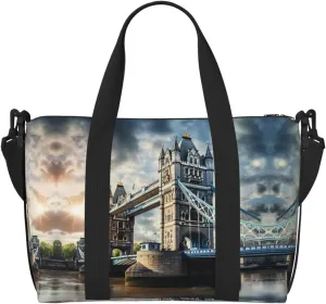 Historic London Bridge Duffel Bags for Traveling, Lightweight Personal Item Travel Bags for Women, Gym Bags for Men