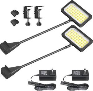HitLights 2Pcs COB LED Display Lights - 20W Trade Show Booth Exhibit Lighting with Clamps, Mounting Brackets, Power Supply Cables