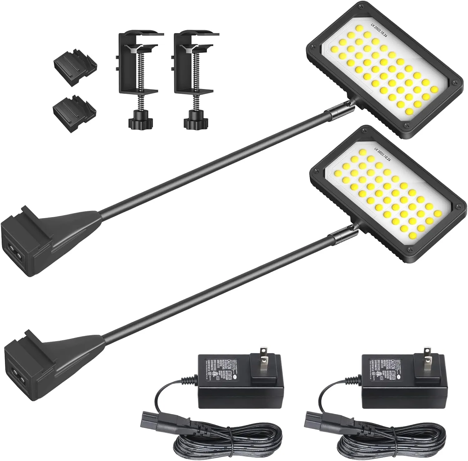 HitLights 2Pcs COB LED Display Lights - 20W Trade Show Booth Exhibit Lighting with Clamps, Mounting Brackets, Power Supply Cables
