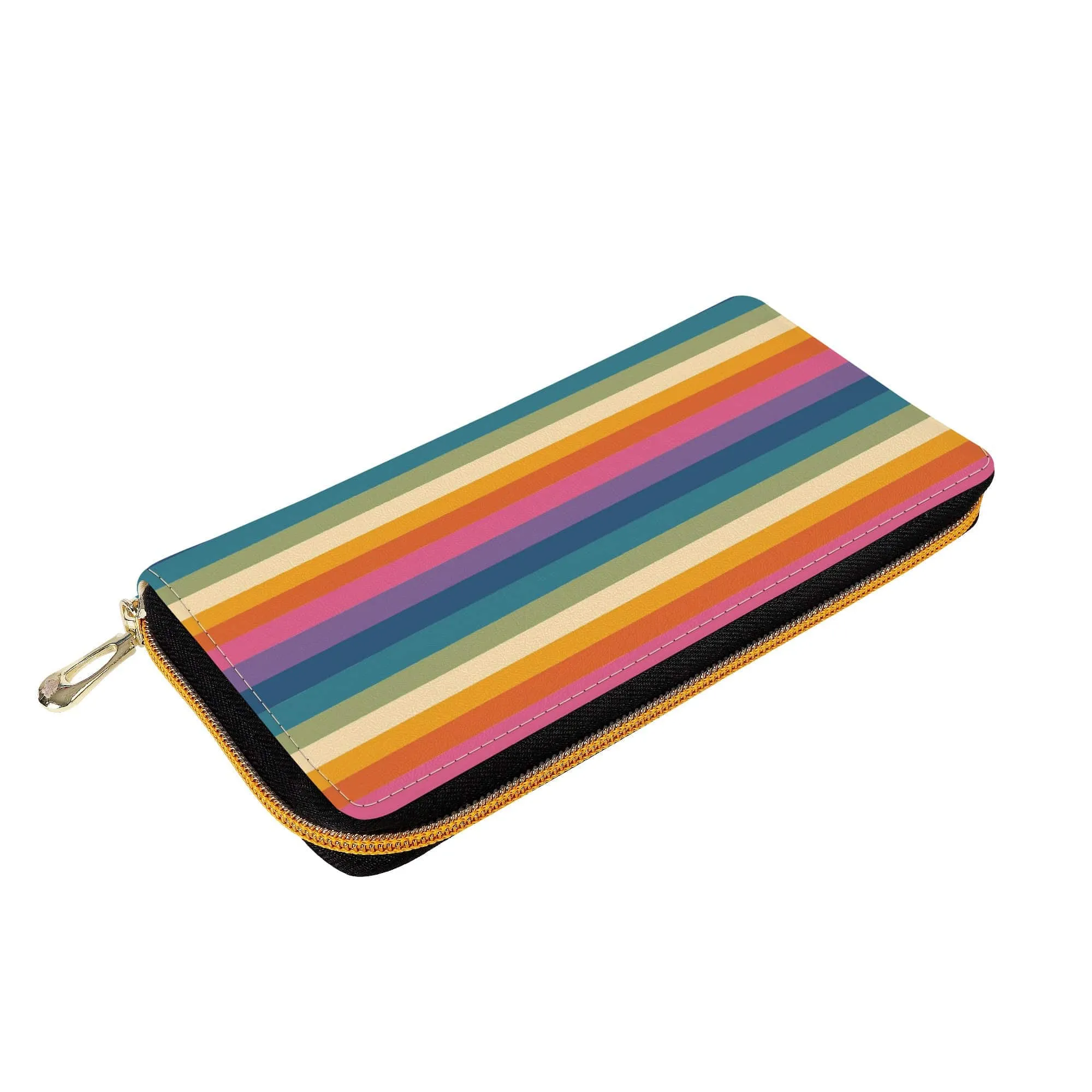 Horizontal Rainbow Zip-Around Wallet