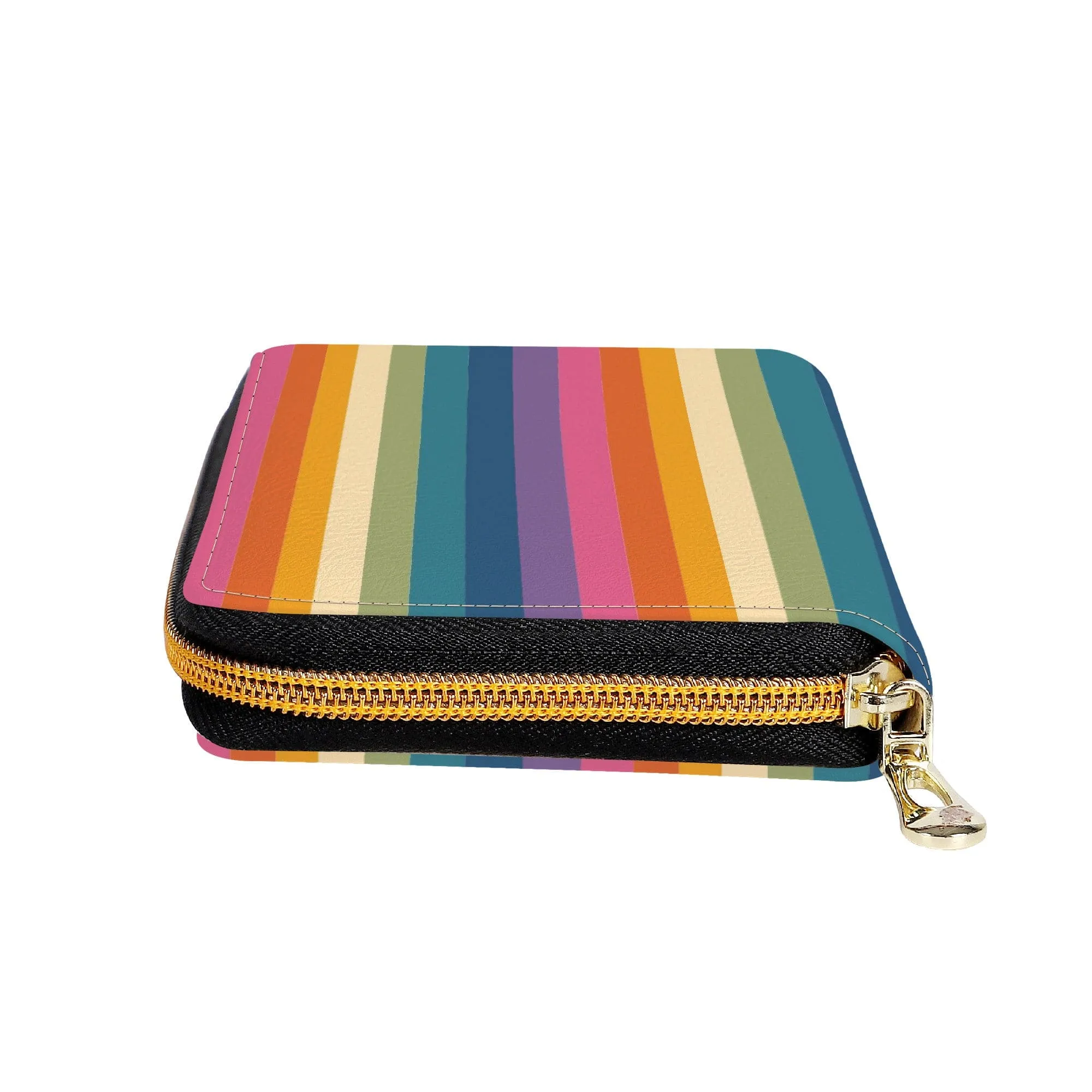 Horizontal Rainbow Zip-Around Wallet