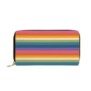 Horizontal Rainbow Zip-Around Wallet
