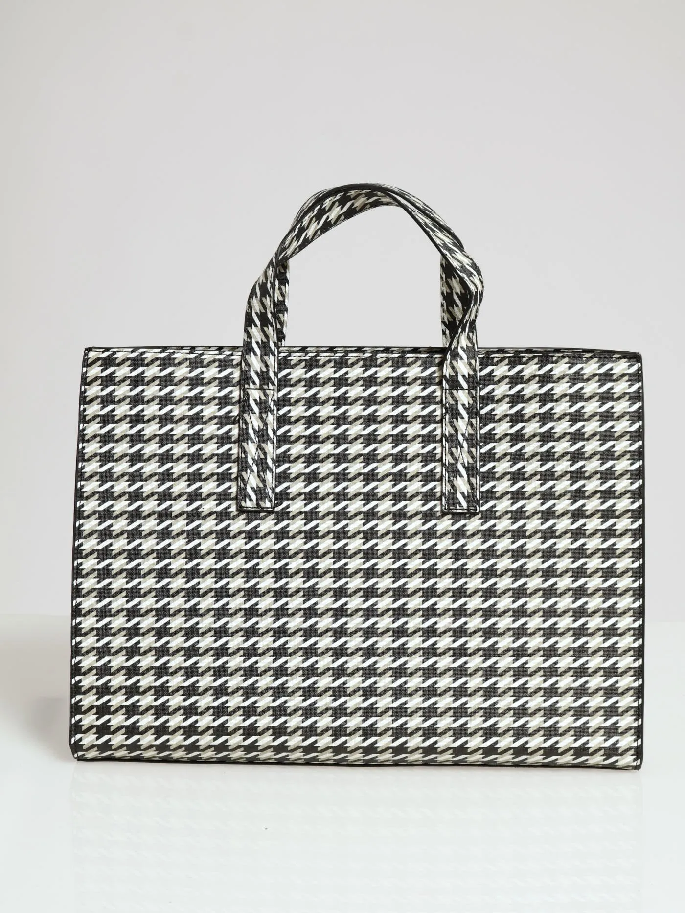 Houndstooth Large Tote Bag