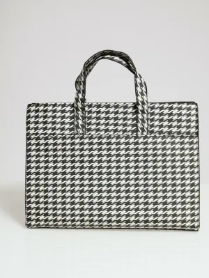 Houndstooth Large Tote Bag