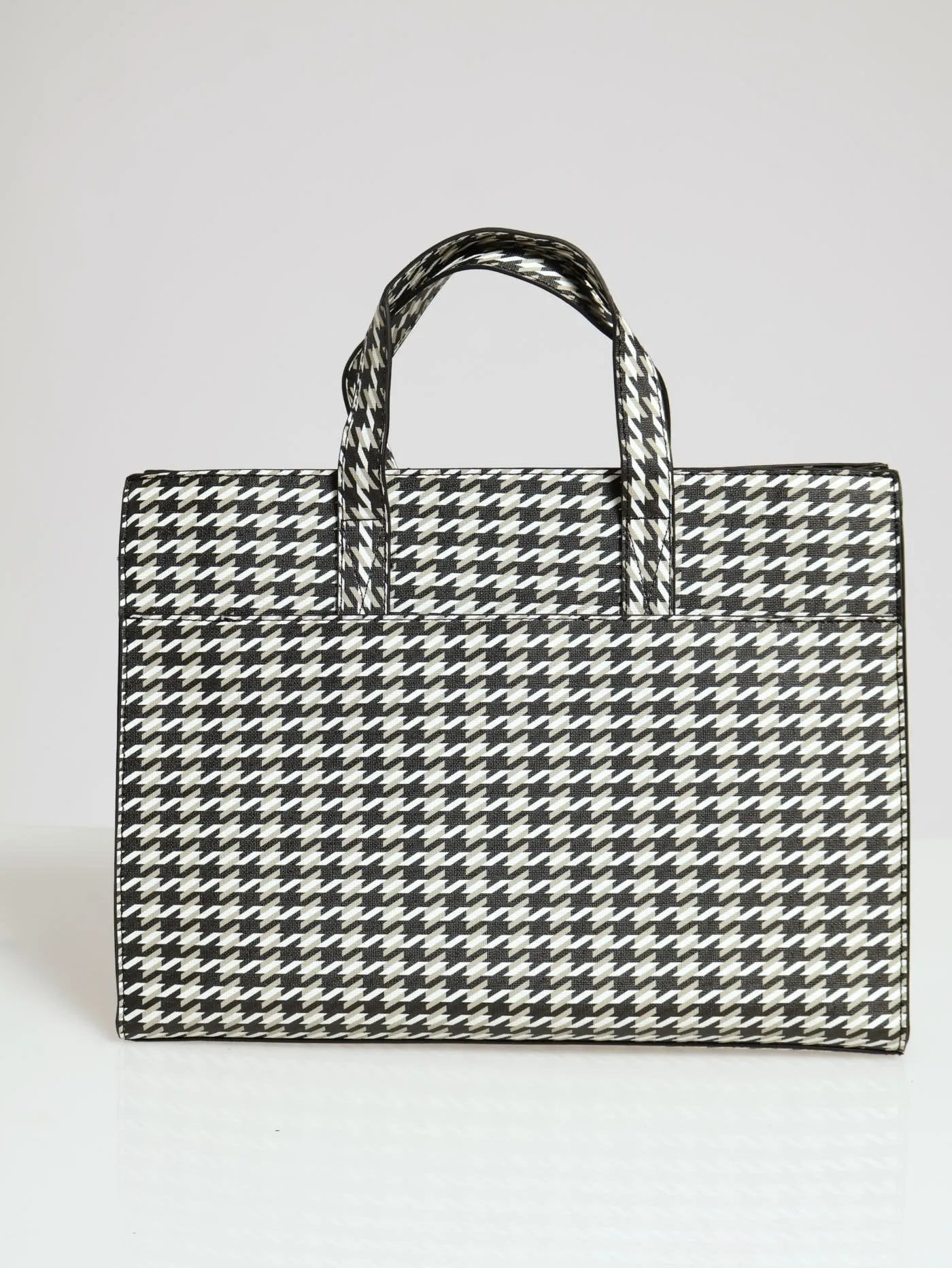 Houndstooth Large Tote Bag