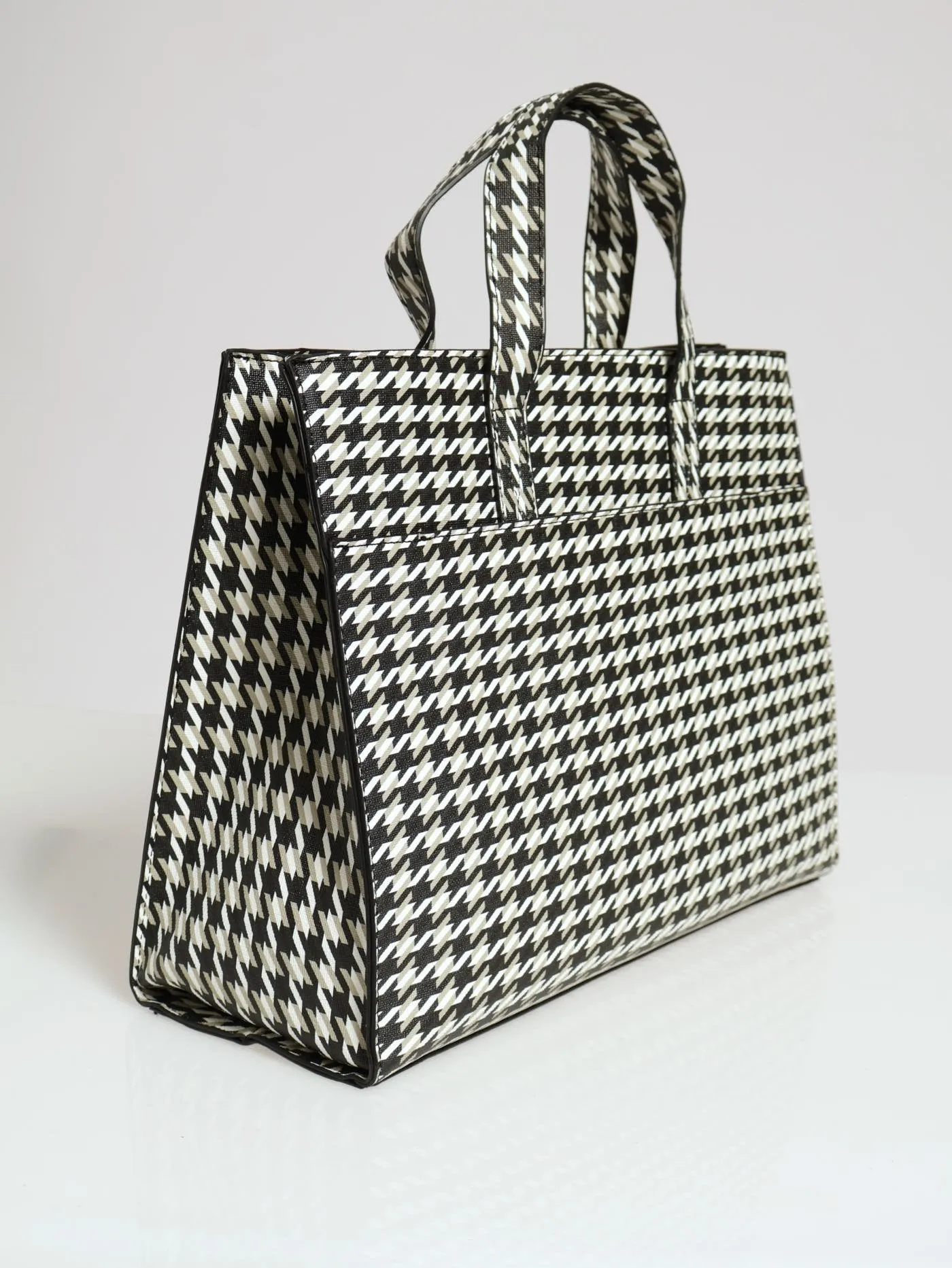 Houndstooth Large Tote Bag
