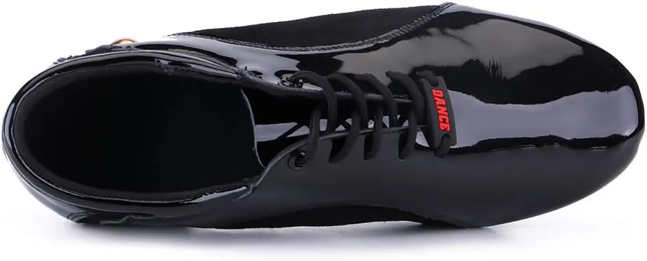 HROYL Men's Standard Latin/Jazz Dance Shoes Leather lace-up Ballroom W-701