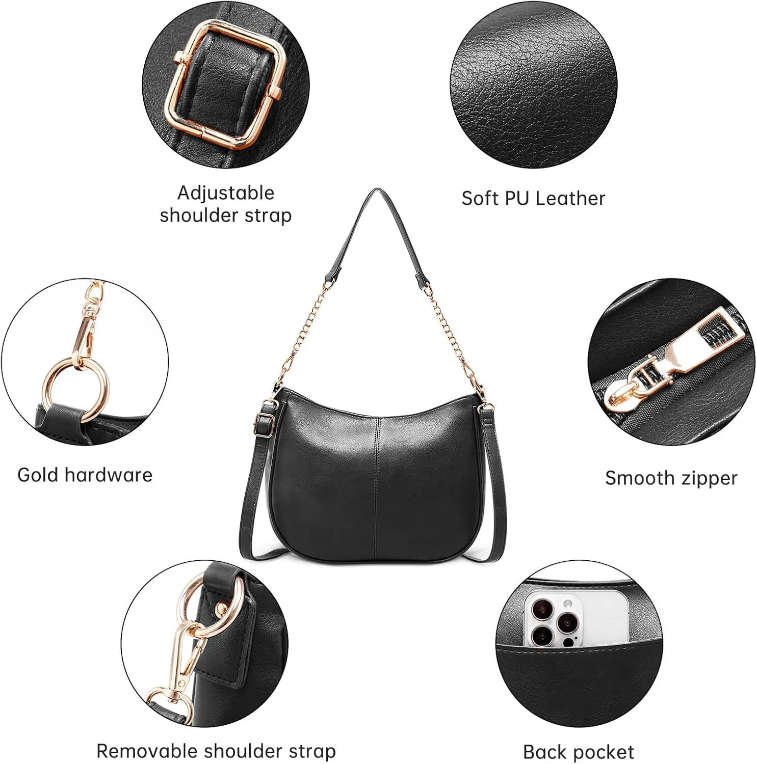 HUA ANGEL Crossbody Bags for Women Vegan Leather Tote Shoulder Bag with Two Strap Ladies Fashion Travel Shoulder Hobo Handbag
