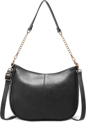HUA ANGEL Crossbody Bags for Women Vegan Leather Tote Shoulder Bag with Two Strap Ladies Fashion Travel Shoulder Hobo Handbag
