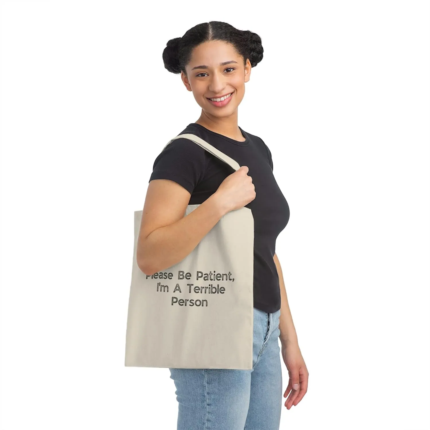 Humorous Patience Required Sarcastic Statements Introvert Hilarious Patiently Understanding Awkward Saying Canvas Tote Bag