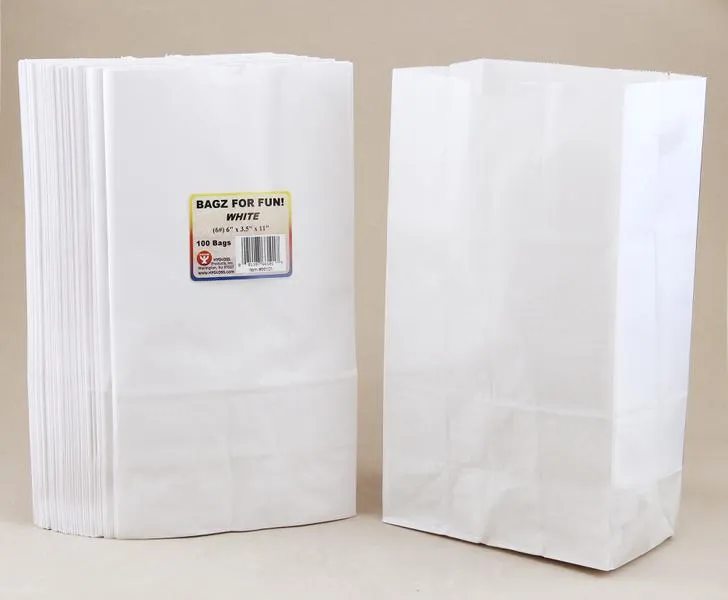 Hygloss Products Gusseted Bags - 6# White