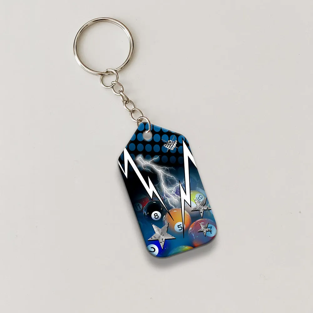 I Know I Play Like An Old Man Try To Keep Up Personalized Name Keychain For Billiard Player