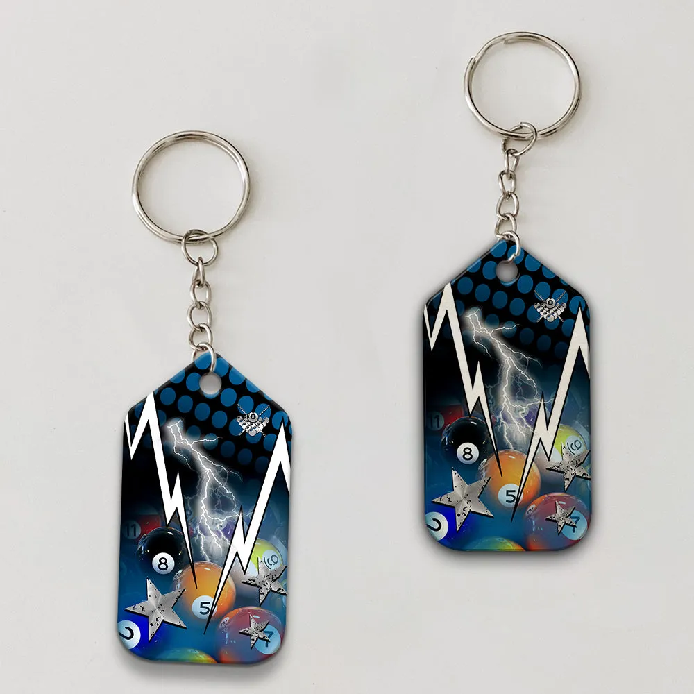I Know I Play Like An Old Man Try To Keep Up Personalized Name Keychain For Billiard Player