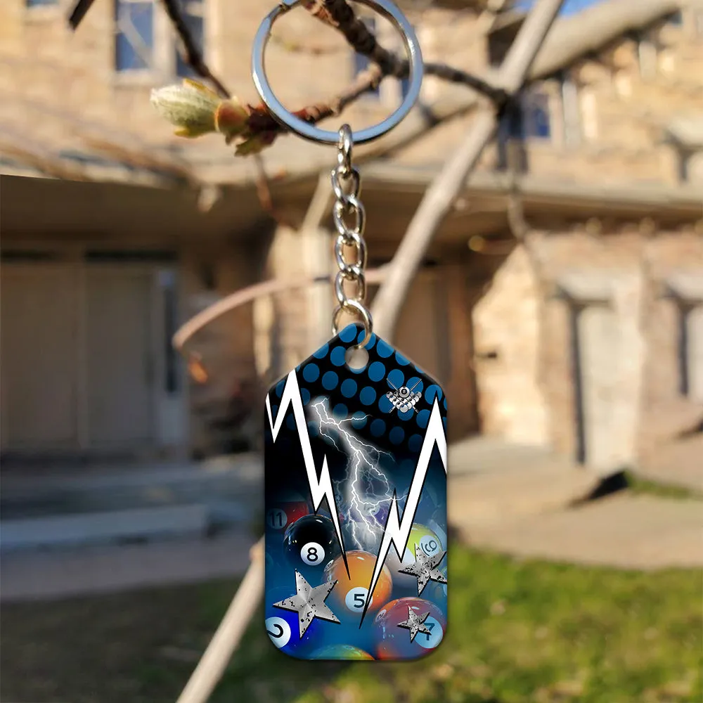 I Know I Play Like An Old Man Try To Keep Up Personalized Name Keychain For Billiard Player