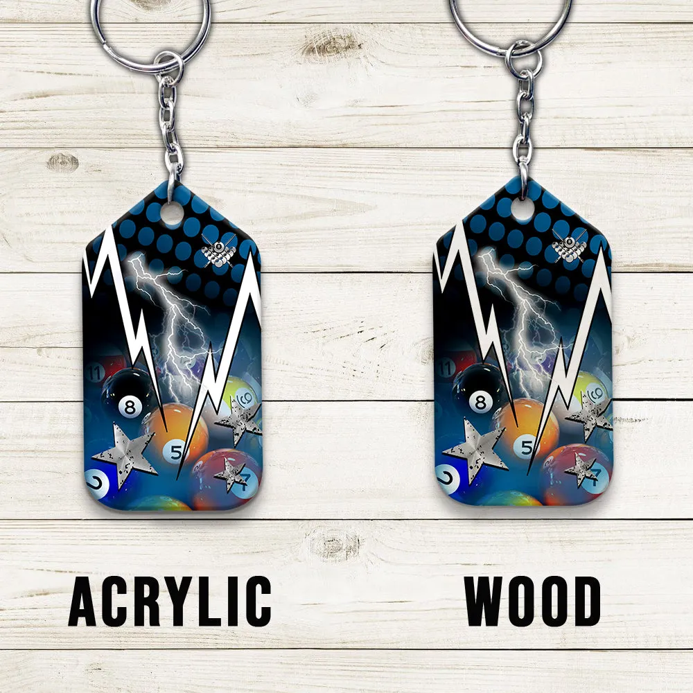 I Know I Play Like An Old Man Try To Keep Up Personalized Name Keychain For Billiard Player