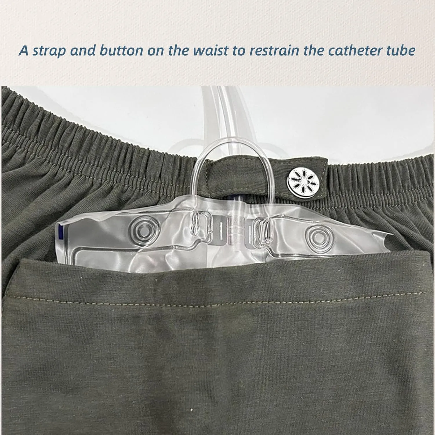 Incontinence Care Trousers, Catheter Leg Bag Shorts with Urine Bag Pockets for Men/Women, Ostomy Drainage Bag Underwear for Elderly(Wowen-XL)