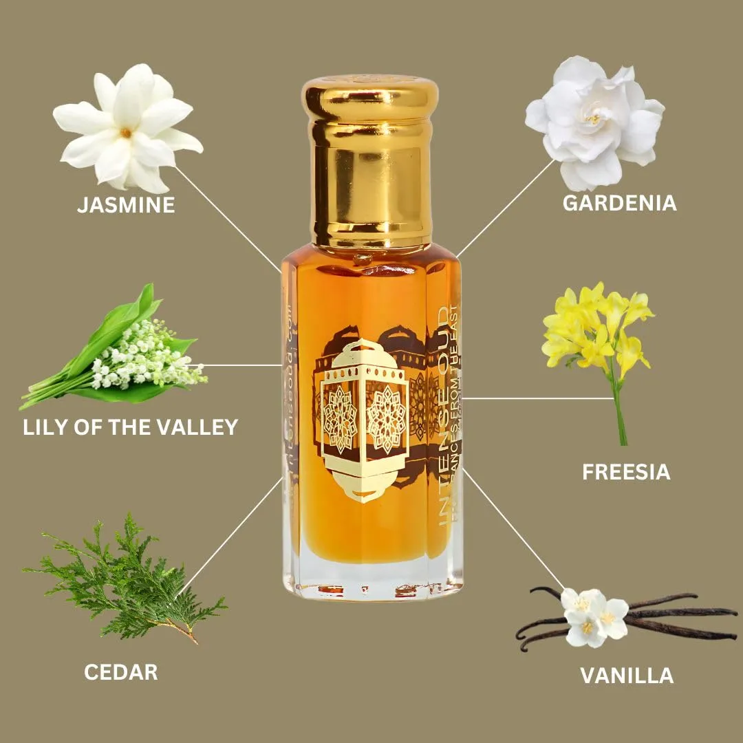 INTENSE OUD Liliana Arabian Perfume Oils For Women 12ML (0.40 OZ) – Fragrance Oil in Elegant Black Gift Box | Lush Floral Blend with Creamy Woody Finish | Concentrated Perfume Oil for Lasting Scent